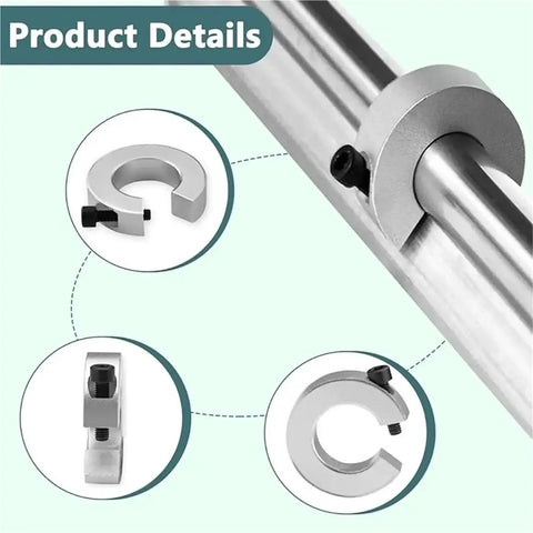 Ultimate 7 Pack Fixed Shaft Collars Locking Rings Linear Rail Drive Shafts Strong Build Handles Axial Radial Stress Durable Zinc Finish Keeps Things Rust Free Smooth Operation Easy Install Fix Machines Faster Real Deal No Brainer For All on steel shaft