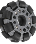 100mm Double Plastic Omnidirectional Wheel For Robotics, 360-Degree Movement With Rubber Rollers For Stability, Rugged Nylon Body