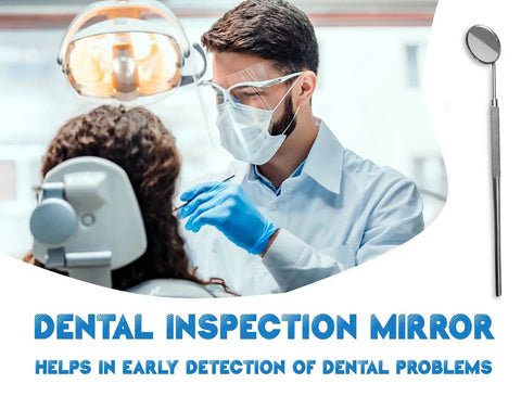 Stainless Steel Dental Mirror 6.5 Inch With Handle, Handy Dental Inspection Tool for Teeth Cleaning and Plaque Check, Eyelash Extensions and Makeup Inspection Mirror, Do It All Precision Mirror for Home Clinic Auto Interior, used in dental exam