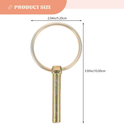 Heavy Duty Lynch Pin Kit With Rings, 16 Galvanized Retaining Pins For Farm Tractors, Trailers, And Mowers showing pin dimensions