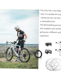 Top Tier Bike Disc Brake Rotors One Set Lightweight Aluminum Construction on a bike with a cyclist, ideal for mountain biking.