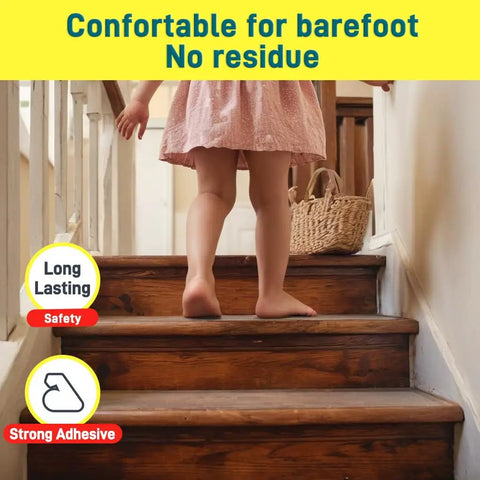 Clear Waterproof Anti Slip Tape 4 Inch By 35 Foot Non Slip Traction Grip For Stairs, bare foot on wooden steps