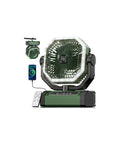 24000mAh Portable Fan With Light And Remote, Rechargeable Battery Powered Desk Camping Outdoor Gym 4 Speed Beast Airflow green fan