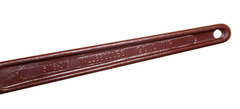 Close-up of handle featuring 4 Pack Premium Gold-Tip 1/2 To 5/8 Inch Ratcheting Load Binder with embossed text and hole.