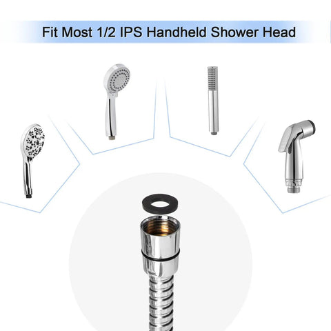 Extra Long 79 Inch Stainless Steel Shower Hose With Brass Inserts And Nut Flexible Chrome Finish Dual Head Design