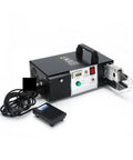 Heavy Duty Electric Terminal Crimping Machine With Auto Wire Stripping And Cutting Feature, view showing control panel and foot pedal.