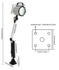 Heavy Duty 18W Led Work Light With Adjustable Multi Joint Arm Machine Lamp For Lathe Cnc Milling Drill Press And Workbench dimensions diagram
