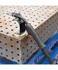 Magnetic MIG Welder Torch Holder Heavy Duty 3mm Steel Powder Coated Finish Two And Three Quarters Inch Grippy Magnet in use