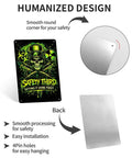 Safety Third Aluminum Sign 8x12 Vertical Poster Built Tough Rustproof Metal Art with skull and crossed wrenches design.