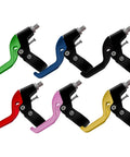 Multi-color brake levers including pink for children's bikes, part of Pink Kids Bike Brake Lever Set for Small Hands Easy Three Finger Pinch