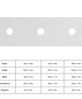 Heavy Duty Aluminum Joining Plates For Wood 3 Hole Flat Connectors 10 Pack, 3 hole design, dimensions table.