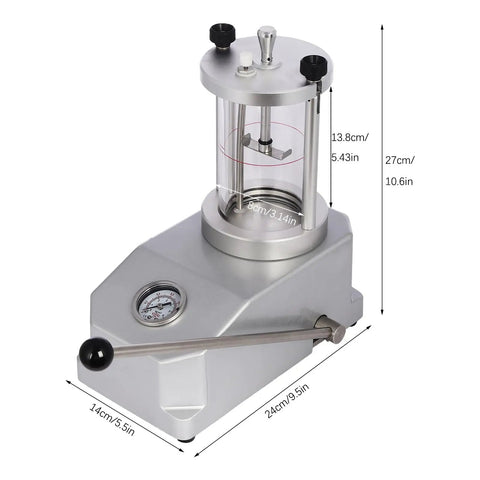 Pro Grade Waterproof Watch Case Tester For Two Watches, Aluminum Alloy Pressure Testing Rig with gauge and lever, 27cm high.