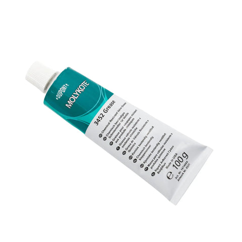 Heavy Duty White Valve Lubricant Grease 3452, 100g Tube, Chemical Resistant Fluorosilicone PTFE Thickened for various applications