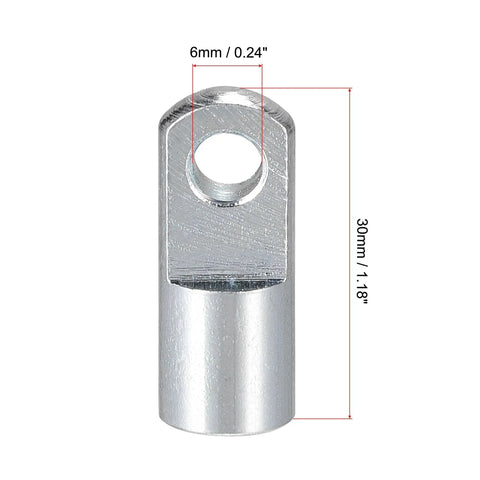 Air Cylinder Clevis End I Type Connector With M6x1 Female Thread And 30mm Length Alloy Pneumatic Fitting For SC Standard Cylinders Rod Clevis Adapter Durable Wear And Pressure Resistant, 6mm bore