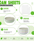 Moving Day Dish Packing Set With 200 Foam Pouches And Sheets In 4 Sizes, dish preparation steps image