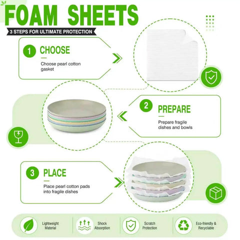 650 Piece Moving Day Essential Dish Packing Gear With Foam Pouches In Four Sizes Foam Sheets 350 Fragile Stickers And Marker Pen