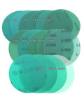 30 Piece 5 Inch Hook And Loop Sanding Discs With Green Abrasive Film 600 grit for orbital sander wet dry use.
