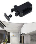 4-Pack Push To Open Cabinet Latch Catches For Drawers And Doors Touch Release No-Handle Mechanism Spring Loaded ABS Plastic Black