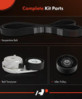 Serpentine Belt Drive Kit with Tensioner and Idler Pulley for Ram 1500 2500 3500 4500 5500, complete kit parts