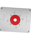 Upgrade Your Shop Game With This Heavy Duty Aluminum Router Table Insert Plate featuring precision center hole and smooth surface.