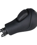 Gear Shift Knob For Automatic Transmission Replacement In Black And Carbon Fiber, Designed To Match OEM Dimensions, side view