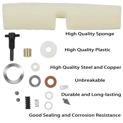 20 Ton Air Hydraulic Bottle Jack Seal Replacement Kit 5302 MRK 35 Piece Set parts showing materials and components