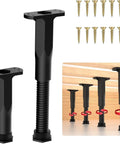 Adjustable Telescopic Bed Support Legs Kick That Saggy Middle To The Curb And Lock Up Weak Frames Fast with two black support legs and screws.