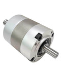 60Mm Double Shaft Planetary Gearbox PLS60 Precision Reduction Gearbox With 80 To 1 Ratio shown from side angle