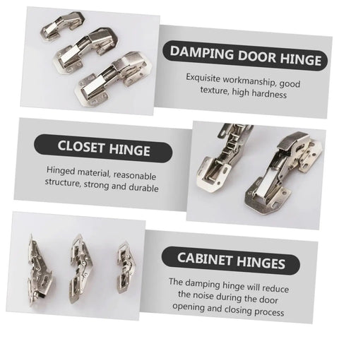 4 Inch Stainless Steel Wardrobe Door Hinges 4 Pack With Soft Close Damping Self Closing Cabinet Hinges various angles