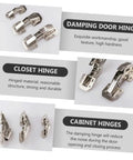 Soft Close Cabinet Door Hinges 4 Inch Stainless Steel Concealed Damping Hardware for Kitchen Cabinets and Closets Rust Resistant Self Closing Hinges with Quiet Close 4 Pack, multiple views