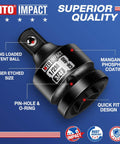 Close-up of a 2 Piece 3/4 Inch Female To 1/2 Inch Male Impact Socket Adapters Set, 3/4 Inch Drive Reducer, with labels detailing features.