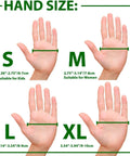 Hand size chart for Three Finger Archery Glove Leather Tab All Day Comfort Heavy Duty For Recurve And Longbows showing S to XL sizes.