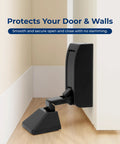 Heavy Duty Carbon Steel Door Stopper Features Hydraulic Soft Close For Smooth Operator Swing Tough As Nails Wall Guard For Hallways And Offices No Drama Bolt Down Setup Hangs Steady Through Thick And Thin Matte Black in corner.