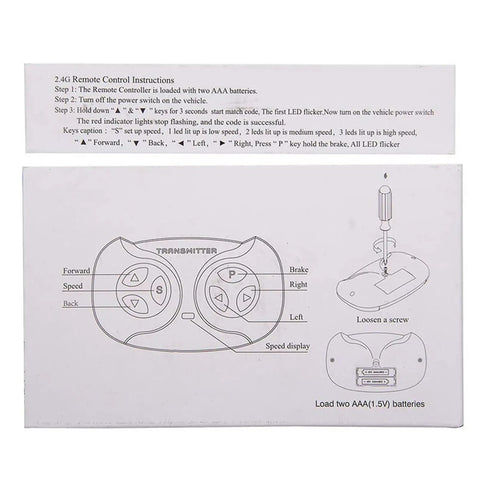 Bluetooth Remote Receiver Kit For Kids Ride On Cars with instruction manual and transmitter diagram