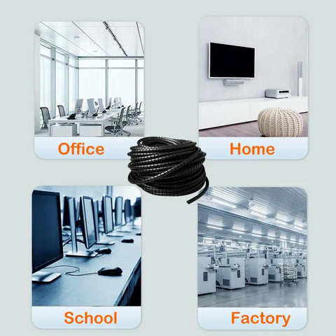 Half Inch 20 Ft Spiral Cable Wrap For Wires And Cables Keeps Your Cords Neat N Tidy Durable PE Cord Cover Sleeve in office, home, school, factory settings