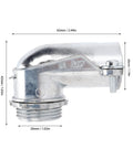 Heavy Duty 10 Pack 3/4 Inch 90 Degree Squeeze Connector Zinc Alloy Conduit Fitting MC Cable Adapter for Junction Boxes side view