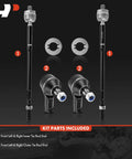 Front Inner And Outer Tie Rod End Kit For Mitsubishi Mirage And Mirage G4 2014 2015 2017 2018 2019 2020 2021 2022 2023 Replace Worn Tie Rods To Fix Loose Or Shaky Steering And Annoying Squeaks.