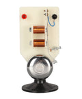 Magnetic Electromagnet Demonstration Kit For Physics Class With Vertical Bell Mechanism and base, showcasing coils and bell.