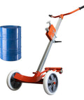 Badass 55 Gallon Drum Dolly Heavy Duty Drum Truck With Reinforced Steel Frame 1000 Lb Capacity with blue drum and wheels