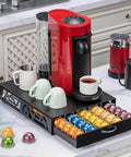 Modern Black Metal Vertuo Pod Storage Drawer For Coffee Machines Space Saving Capsule Organizer That Holds 50 Vertuo Pods Industrial Chic