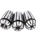Heavy Duty ER11 CNC Collet Set With 3 Pieces For Precision Engraving And Milling Made From 65Mn Spring Steel showing 4mm, 6mm, 1/8 inch collets.