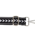 Snag This Wide Adjustable Crossbody Purse Strap For A Luxe Jacquard Weave Look And Solid Gold Hardware That Fits Your Fit And Elevates Your Everyday Carry Game Smoothly, featuring intricate black and white design with metal hardware.