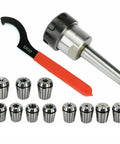 11 Piece ER32 Collet Set With MT2 Shank For Milling Machines Pro Grade Precision 0.0005 Tolerance Hardened Alloy