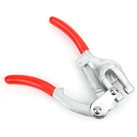 Heavy Duty Handheld Hole Punch Kit For Sheet Metal And More, red-handled Boss Grade Hole Punch Set for leather and canvas.