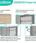 5304505782 Freezer Seal Replacement Instructions, showing gasket installation steps for Frigidaire and Electrolux freezers.