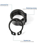 30Pcs Heavy Duty Carbon Steel External Circlip Retaining Rings C-Style Snap Rings For Shaft Maintenance showing a stack of rings and one circular ring.