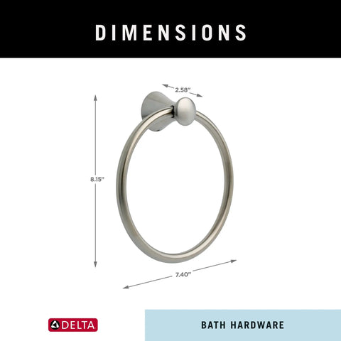 Brilliance Stainless Steel Towel Ring For Kitchen And Bathroom Durable Round Closed Hand Towel Holder dimensions illustration