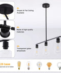 Three Light Modern Kitchen Island Pendant Light With Glass Shades Slick Black Metal Finish Rustic Farmhouse Chandelier