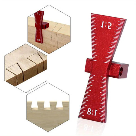 Hella Precise Woodworking Dovetail Jig Crafted From Durable Aluminum Alloy Marking Template featuring tenon caliper on wood.
