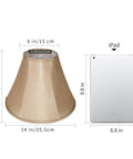 Gold Bell Lamp Shades Set Of 2 For Table Lamps Traditional Linen Spider Shade With Elegant Gold Fabric size comparison to iPad